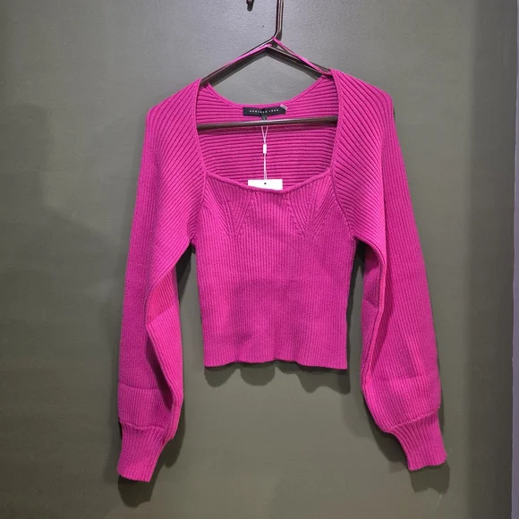 Endless Rose Fuchsia Ribbed Knit Top - Picture 3 of 8